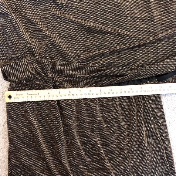 Main Strip Womens Dress Sz L Gold Metallic Asymmetrical Black Sparkle Dance - Picture 7 of 8